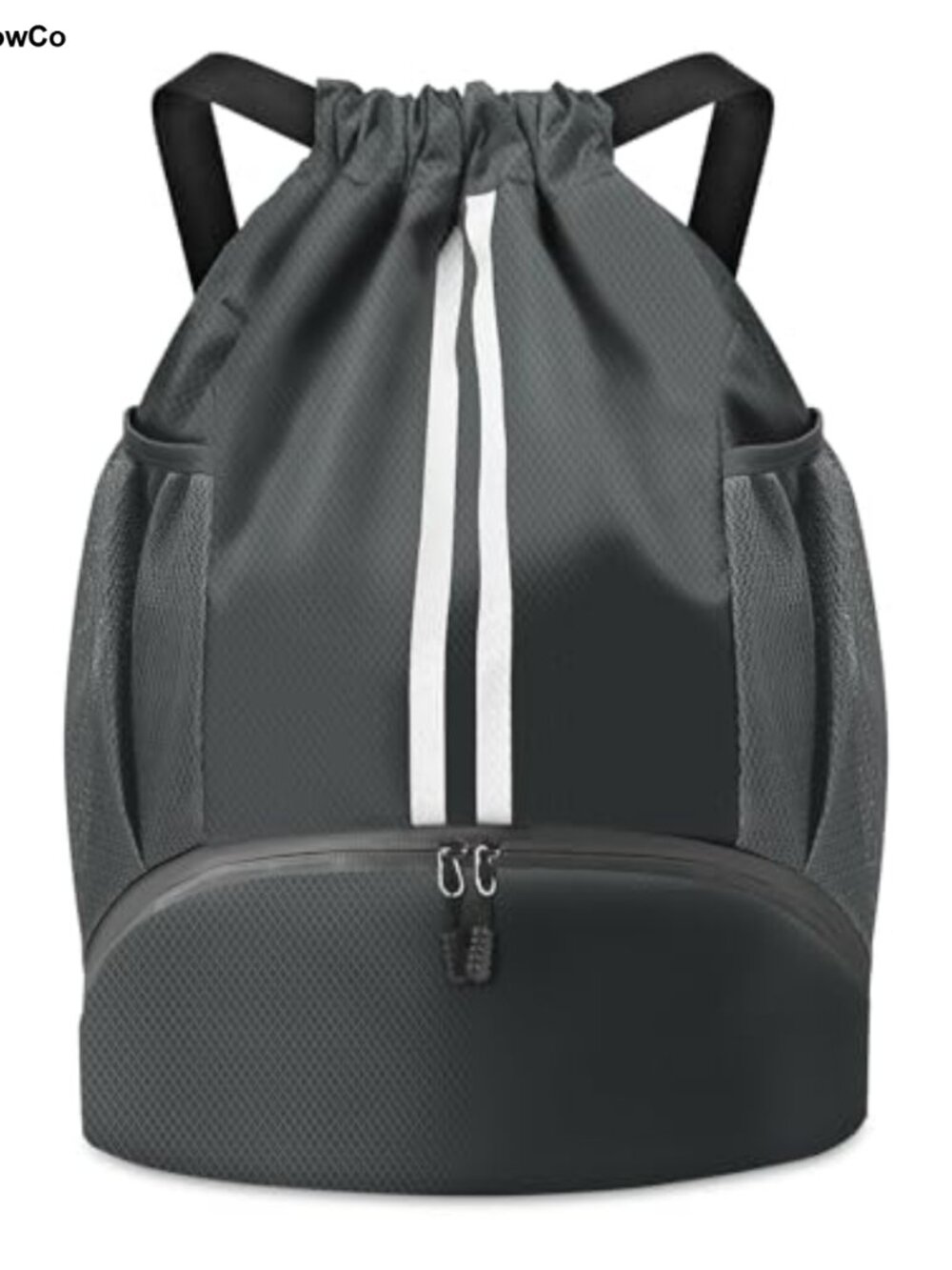 Waterproof Drawstring Soccer Backpack with Ball and Shoe Compartment